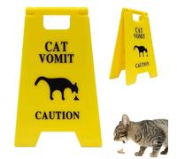 WideSmart Cartello di Vomito con Gatto,2 pezzi,10 cm Decorazione per Gatti e Vomito, per Amanti dei Gatti e Decorazioni per Gatti,Divertente Gag Gag per Cani e Gatti