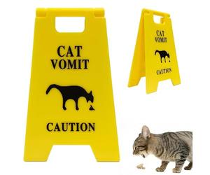 WideSmart Cartello di Vomito con Gatto,2 pezzi,10 cm Decorazione per Gatti e Vomito, per Amanti dei Gatti e Decorazioni per Gatti,Divertente Gag Gag per Cani e Gatti