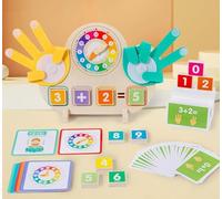 WideSmart Giocattolo di Apprendimento della Matematica Montessori,Blocchi Numerici per Contare con Le Dita Addizione,Giocattolo di Matematica in Legno,Giocattolo Educativo per 3-6 Anni