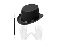 SET MAGO CILINDRO GUANTI BACCHETTA CARNEVALE