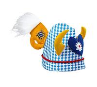 Widmann 0063C - Cappello festa della birra con corna, cuori di stella alpina e boccale di birra, festa popolare, festa della birra, carnevale, festa del motto