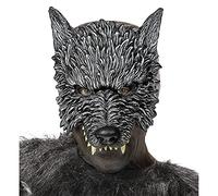 Widmann 01162 - Maschera Lupo per Adulti, in Schiuma di Lattice, Senza Mento, Halloween, Lupo Mannaro, Animali, Feste a Tema