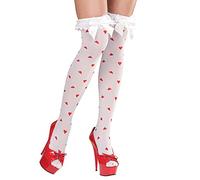 Widmann 01303-1 Paio di Calze, Modello Parisienne, con Fiocco e Decoro a Cuori