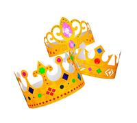 Widmann 01518 - Set da 6 Corone Bambino Unisex, di Carta, Colorabili, Assortite in 3 Modelli, Principesse E Principi, Re E Regine, Feste A Tema, Taglia Unica