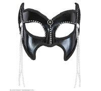 Widmann 03627 - Maschera Domino Gran Gala Sadomaso con Strass e Perline, Taglia Unica