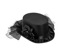 Widmann W MILANO Party Fashion 11762 - Cilindro con rosa nera e tulle, in feltro, cappello, copricapo, vedova, festa a tema, carnevale
