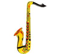 WIDMANN 23931 - Sassofono Gonfiabile Adulto Unisex, Clown, Circo, Disco, Musicista, Show, Carnevale, Feste A Tema, 55 Cm, Colore Oro