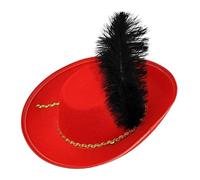 WIDMANN 34152 - Cappello Moschettiere con Piuma, per Bambino, in Feltro, Carnevale, Feste A Tema, Colore Rosso