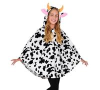 Widmann 48161 48161 - Costume da mucca, poncho con cappuccio, per feste a tema, carnevale, ragazza, multicolore, taglia unica