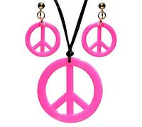 Widmann Set Hippie Rosa Neon - Peace - 1 pz.