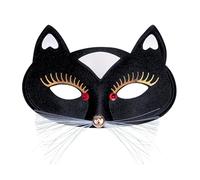Widmann 64641 64641 - Maschera per occhi a forma di gatto nero, accessorio per palla in maschera, feste a tema, carnevale, donna, multicolore
