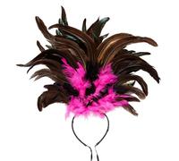 WIDMANN 66014 - Cerchietto con Piume Copacabana, Adulto Donna, Anni '10, Anni '20, Burlesque, Can Can, Carnevale Brasiliano, Show, Colore Nero-Rosa