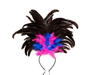 Widmann 66015 - Cerchietto Copacabana, rosa/blu, brasilla, samba, copricapo, accessorio per feste a tema, carnevale (Confezione da 2)