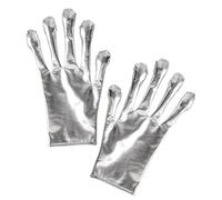Widmann 68597 - Guanti alieni 1 paio di guantoni color argento, per feste a tema, carnevale