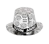 WIDMANN 7996Z - Cilindro Buon Anno Adulto Unisex, Capodanno, Colore Argento