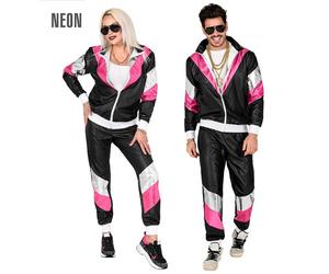 Widmann 80's Shining Leatherlook Shell Suit (Jacket, Pants) (M) Black