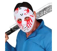 Widmann 86860 - Maschera da hockey sanguinante, horror, psicopatia, serial killer, festa a tema, Halloween