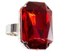 WIDMANN 46740 - Anello con Gemma Adulto Unisex, Pirati, Nobili, Vescovi, Re E Regine, Vampiri, Halloween, Carnevale, Taglia Unica, Colore Oro-Rosso