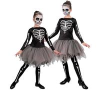 Widmann Ballerina Skeleton (Tutu Dress) (104 cm / 2-3 Years) Black