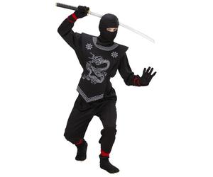 Widmann Black Ninja (Coat With Ties, Pants With Ties, Chest Armour, Mask) (116 c