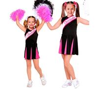 Widmann Black/Pink Cheerleader (Dress) (104 cm / 2-3 Years) Black