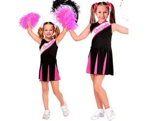 Widmann Black/Pink Cheerleader (Dress) (140 cm / 8-10 Years) Black