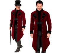 W WIDMANN MILANO Party Fashion - Cappotto gotico da uomo in velluto, frac steampunk, per carnevale, Halloween, cosplay