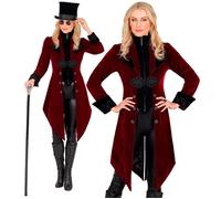 Widmann Burgundy Velvet Gothic Coat (S) Bordeaux