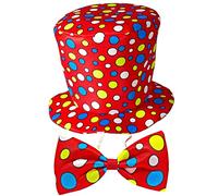 Widmann - cappello a cilindro clown, cappello, circo, accessorio, costume, carnevale