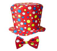 Widmann - Cappello da clown con papillon, set da 2 pezzi, per bambini, circo, compleanno, costume, accessorio, festa a tema, carnevale