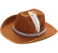 Widmann Cappello Marrone da Cowboy con Piume - Bambino - 1 pz.