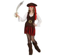 Widmann Caribbean Pirate Girl (Dress, Belt, Boot Covers, Headband, Hat) (116 cm