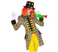 W WIDMANN MILANO Party Fashion - frac da sfilata, arcobaleno, CSD, direttore di circo, uniforme da guardia, clown, showgirl, costume da carnevale
