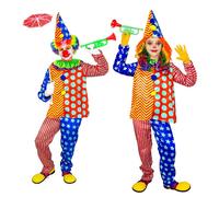 Widmann Clown (Coat With Ruff, Pants, Hat) (116 cm / 4-5 Years) Different Colors