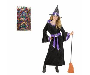 Widmann Costume Bambina da Strega Streghetta Viola Vestito Carnevale Halloween