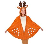 Widmann - Costume per bambini con cervo, poncho con cappuccio, costume di carnevale, costume di Natale