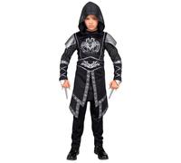 W WIDMANN MILANO Party Fashion - Costume da bambino cavaliere oscuro, nero, medievale, soldato, ninja, guerriero