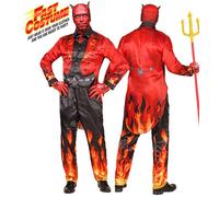 W WIDMANN MILANO Party Fashion - Set costume da diavolo con maschera, uomo, outfit completo per Halloween e Carnevale