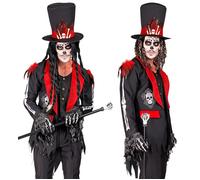 Widmann Dia De Los Muertos (Jacket With Vest, Hat) (M) Black