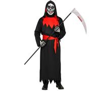 Widmann Evil Phantom (Hooded Robe, Belt, Mask) (128 cm / 5-7 Years) Black