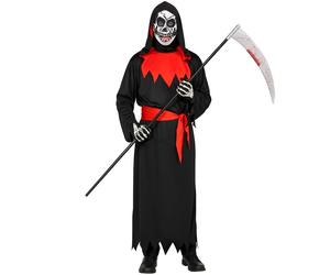 Widmann Evil Phantom (Hooded Robe, Belt, Mask) (140 cm / 8-10 Years) Black