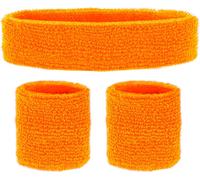 W WIDMANN MILANO Party Fashion - Fasce felpate, set da 3 pezzi, fascia e 2 braccialetti, sport, accessori, anni '80, tuta, carnevale