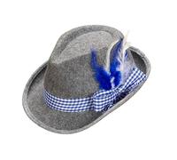 W WIDMANN MILANO Party Fashion 95712 - Fedora bavarese, con nastro e piume, in feltro, rosa/bianco, cappello, costume tradizionale, copricapo, accessorio, carnevale, festa a tema
