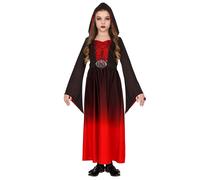 Widmann Gothic Lady (Hooded Dress) (128 cm / 5-7 Years) Red