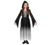 Widmann Gothic Lady (Hooded Dress) (140 cm / 8-10 Years) Grey