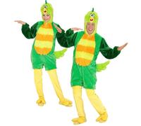 Widmann Green Bird In Soft Plush (Hooded Jumpsuit With Mask) (M - h 165 cm) Gree