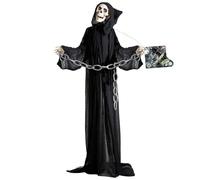 Widmann - Grim Reaper Animato con Testa Girevole Unisex-Adult, Nero, Taglia Unica, VD-WDM01408
