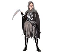 Widmann Grim Reaper (Bones Dress, Tights & Gloves, Hooded Cape, Chains) (140 cm