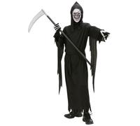 Widmann Grim Reaper (Robe, Belt, Hooded Mask) (128 cm / 5-7 Years) Black