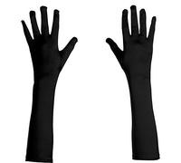 Widmann- Guanti Lunghi in Raso Elastan per Adulti, Nero, 43 cm, 3429N